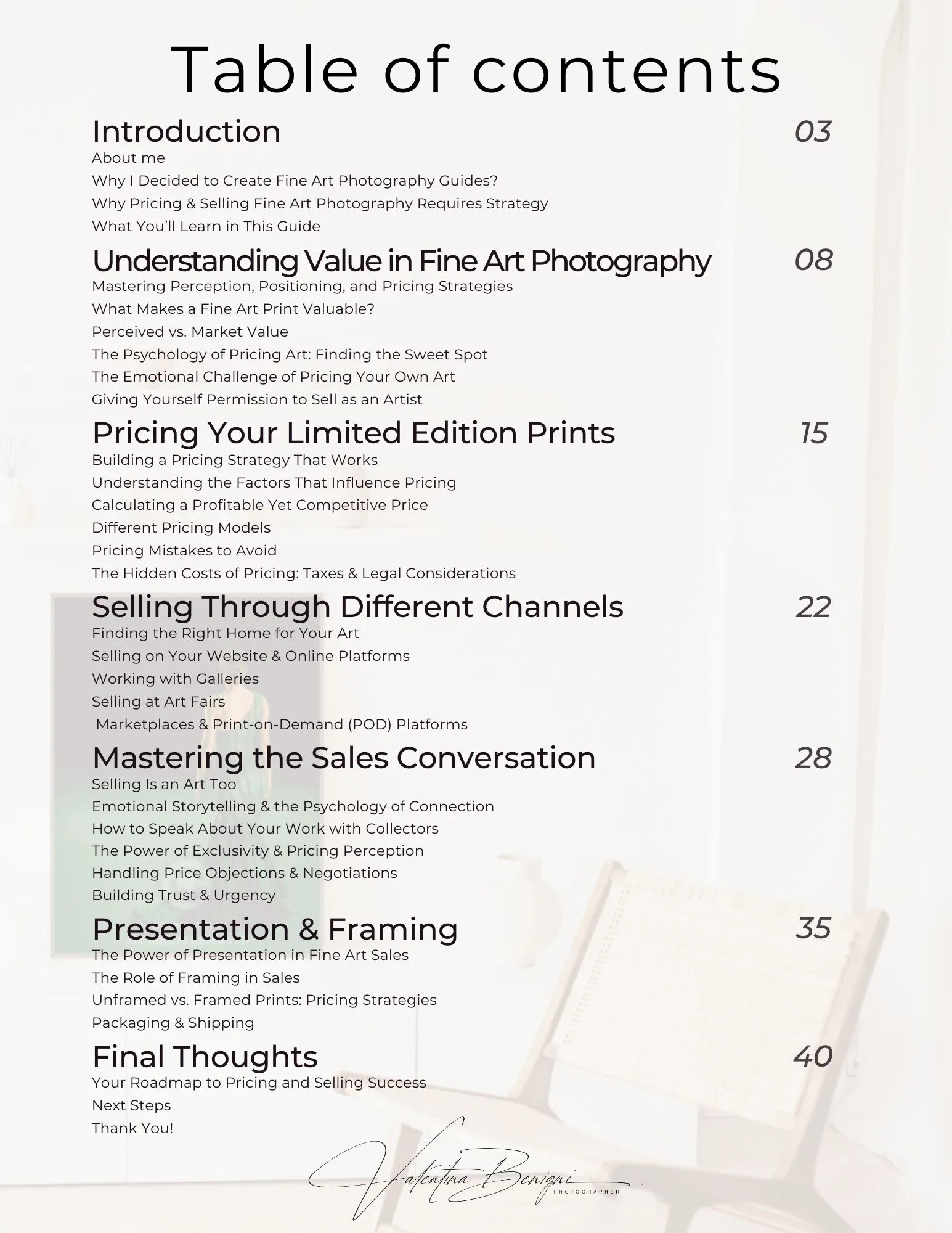 ENG 2 Mastering Limited Edition Fine Art Photography - VOL 2 table
